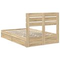 vidaXL Úložná posteľ Sonoma dub 135 x 190 cm Kompozitné drevo