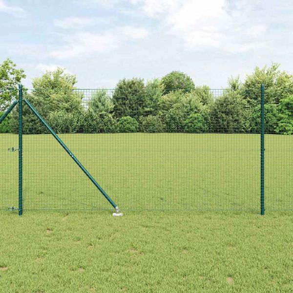 vidaXL Vonkajší zváraný drôtený plot so špicami 25 x 1,4 m Zelená
