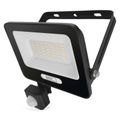 LED reflektor GLARO s pohybovým čidlom, 30 W, čierny, IP54, 3000 lm, neutrálna biela