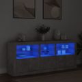 vidaXL Komoda s LED svetlami betónovo-sivá 162x37x67 cm