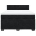 vidaXL Posteľný rám boxspring s matracom čierny 140x200 cm zamat