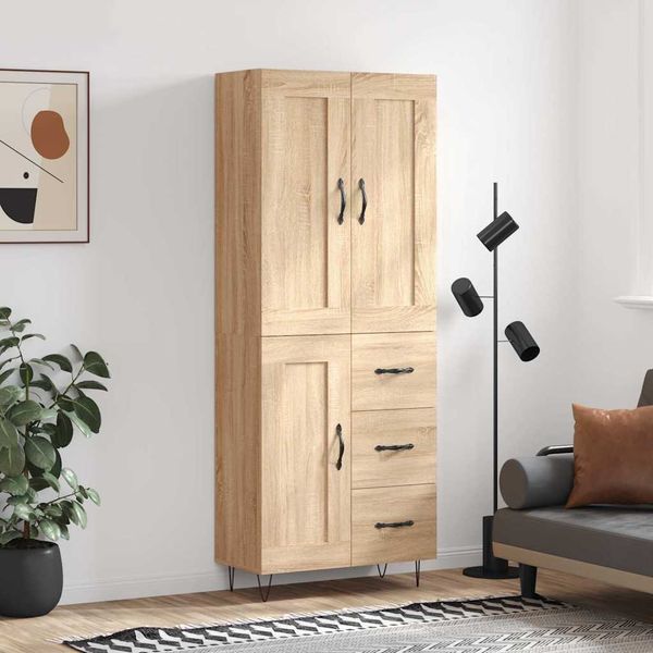 vidaXL Vysoká skrinka dub sonoma 69,5x34x180 cm spracované drevo