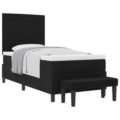 vidaXL Posteľ s pružinovým rámom Čierna 90 x 190 cm látka
