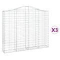 vidaXL Oblúkové gabiónové koše 3ks 200x30x160/180cm pozinkované železo