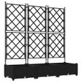 vidaXL Záhradný kvetináč 3 ks Čierna 120 x 40 x 125,5 cm PP
