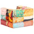 vidaXL Modulárna taburetka, patchwork, látka