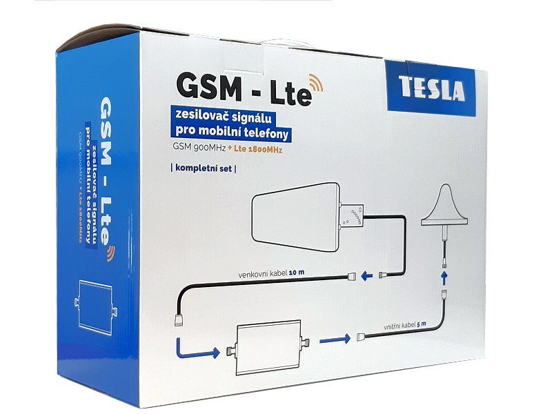 Tesla GSM-LTE zosilňovač/repéter 900/1800 MHz - kompletná sada