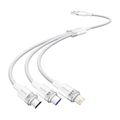 Kábel USB 2.0 A na 3 v 1 6A Vention CTRWG 1,5 m (biely)