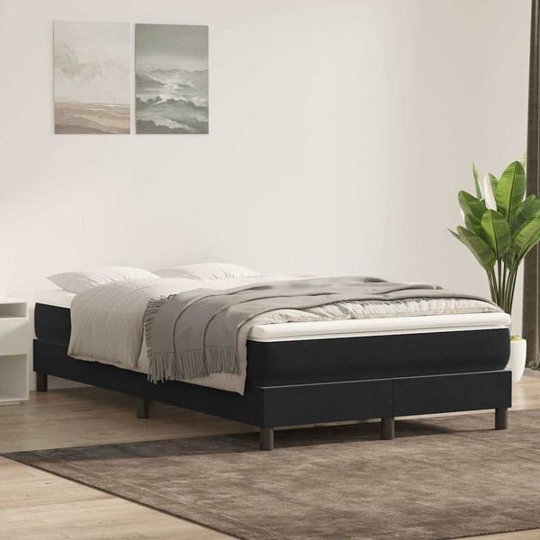 vidaXL Box Spring Posteľ s matracom Čierna 120x220 cm Zamat