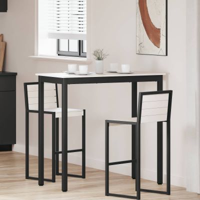 vidaXL Barový stôl Biela 110 x 55 x 105 cm Masívne borovicové drevo