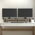 vidaXL Stojan na monitor medovo-hnedý 100x27x15 cm masívna borovica