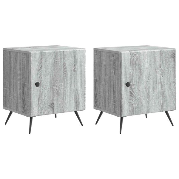 vidaXL Nočný stolík 2 pcs Sivá sonoma 43 x 34,5 x 50 cm