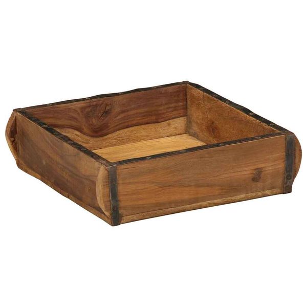 vidaXL Podnos s úložiskom Hnedá 29 x 31 x 10 cm Masívne obnovené drevo