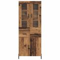 vidaXL Highboard Staré drevo 69,5 x 34 x 180 cm Kompozitné drevo