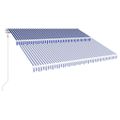 vidaXL Automaticky zaťahovacia markíza 450x300 cm modrá a biela