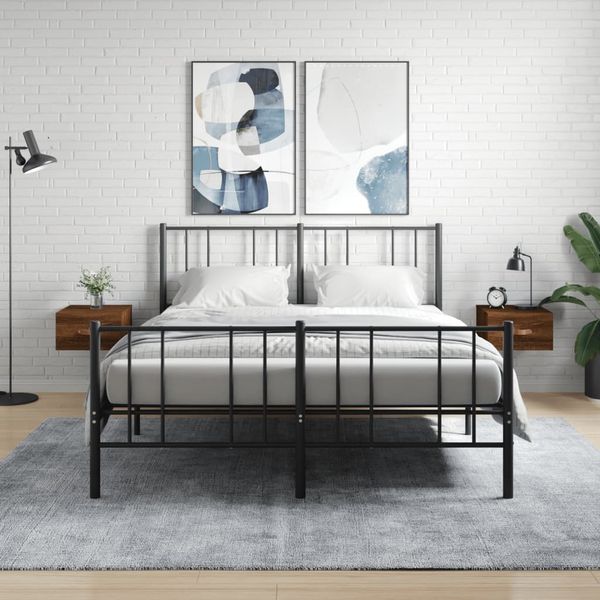 vidaXL Nástenné nočné stolíky 2 ks hnedý dub 35x35x20 cm