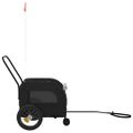 vidaXL Vozík za bicykel pre domáce zvieratá Čierna 125 x 53 x 54 cm