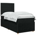 vidaXL LED boxspring posteľ s matracom Čierna 90 x 200 cm Látka
