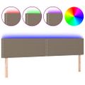 vidaXL Čelo postele s LED sivohnedé 160x5x78/88 cm látka