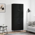vidaXL Vysoká skrinka čierna 69,5x34x180 cm spracované drevo