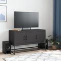 vidaXL TV skrinka čierna 100,5x39x60,5 cm oceľ