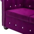 vidaXL 3-miestna pohovka Chesterfield, zamat 199x75x72 cm, fialová