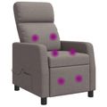 vidaXL Masážne relaxačné kreslo Sivohnedá Látka