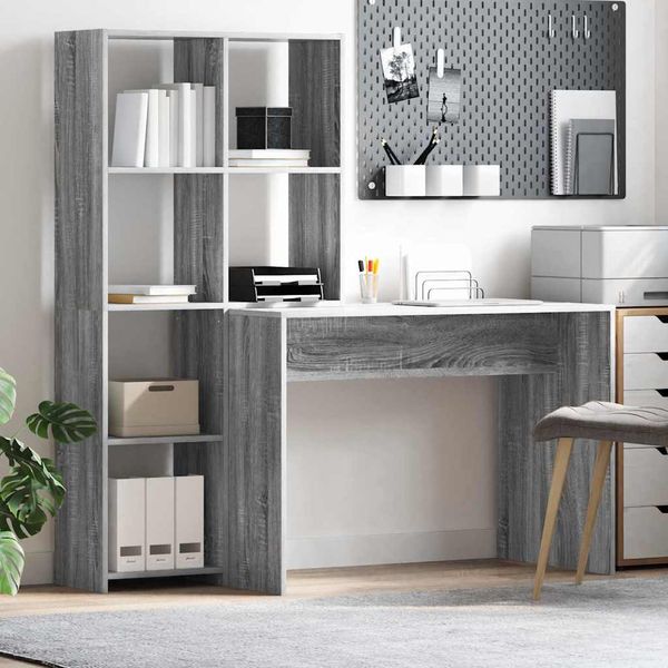 vidaXL Stôl Sivý Sonoma 138,5 x 55 x 143 cm Kompozitné drevo