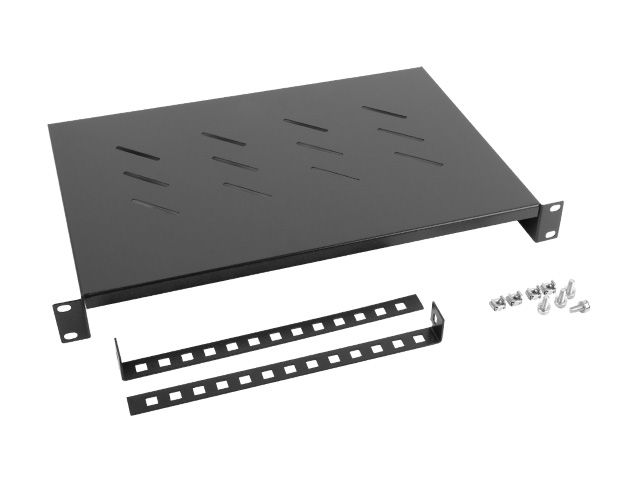 LANBERG 19'' PEVNÁ POLICA 1U/483X300MM MAX. NOSNOSŤ DO 25 KG ČIERNA