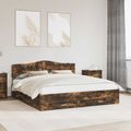 vidaXL Rám postele Dymová dub 200 x 200 cm Kompozitné drevo