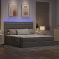 vidaXL LED úložná posteľ s matracom Sivohnedá 160 x 200 cm Látka