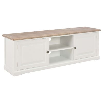 vidaXL TV stolík biely 120x30x40 cm drevený
