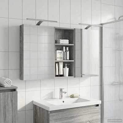 vidaXL Set kabinetov do kúpeľne s poličkou 3 pcs 110 x 10,5 x 60,5 cm