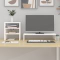 vidaXL Stojan na monitor biely 81x20x30 cm masívna borovica