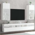 vidaXL TV skrinky s LED svetlami 2 ks biele 40,5x30x90 cm