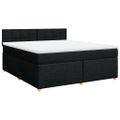vidaXL Posteľný rám boxspring s matracom čierny 180x200 cm látka