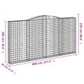 vidaXL Oblúkový gabionový kôš 4 ks 400x30x200/220cm pozinkované železo