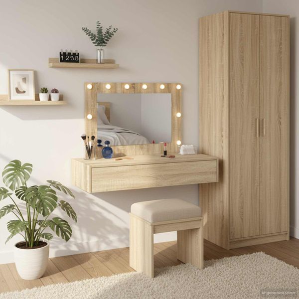 vidaXL Toaletný stolík Hnedá 100 x 40 x 70 cm Kompozitné drevo