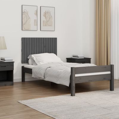 vidaXL Nástenné čelo postele sivé 95,5x3x60 cm masívna borovica