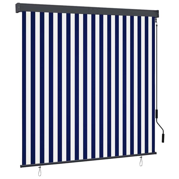 vidaXL Vonkajšia zatemňovacia roleta 160x250 cm modrá a biela