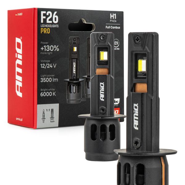 LED žiarovky hlavného svietenia Séria F26 PRO LumiTec LIMITED +130% DUO FULL CANBUS H1 12V 24V AMiO-04869