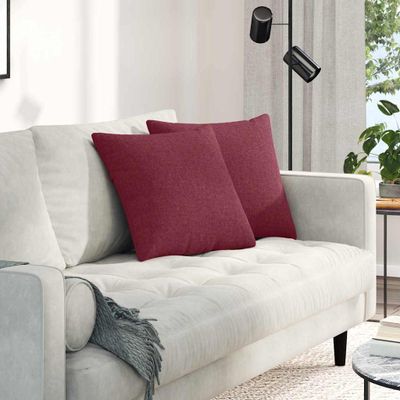 vidaXL Vankúše na pohovku 2 pcs Víno červené 45 x 45 cm látka