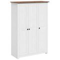 vidaXL 3-dverový šatník biely 118x50x171,5 cm borovicové drevo Panama Range
