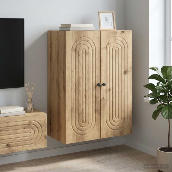 vidaXL Nástenná skrinka 66 x 34,5 x 90 cm Kompozitné drevo Dub artisan