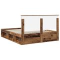 vidaXL Rám postele Staré drevo 160 x 200 cm Masívne borovicové drevo