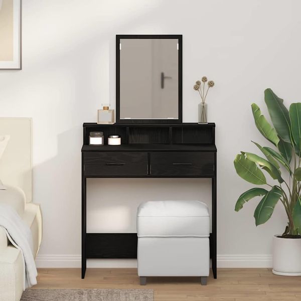 vidaXL Toaletný stolík Čierny dub 79 x 41 x 140 cm Kompozitné drevo