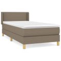 vidaXL Posteľný rám boxsping s matracom sivohnedý 90x200 cm látka