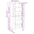 vidaXL Highboard 2 ks Staré drevo 69,5 x 34 x 180 cm Kompozitné drevo