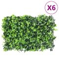 vidaXL Umelý plot z listov 6 ks zelený 40x60 cm