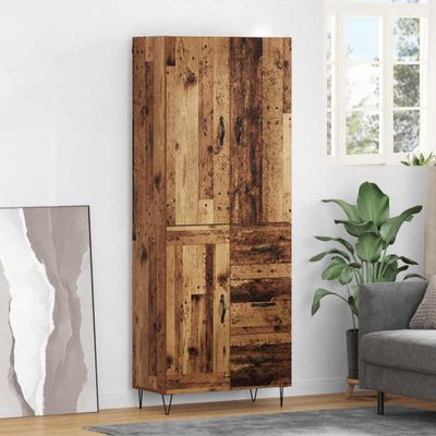 vidaXL Highboard so zásuvkou 2 pcs Staré drevo Kompozitné drevo